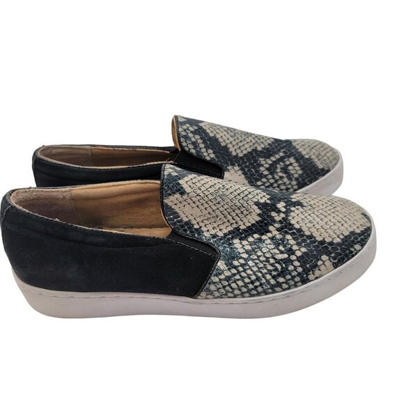 Vionic Loafers Slip On Casual Shoes Python Snake Print Size 7 Black Leather Twee - Picture 9 of 9